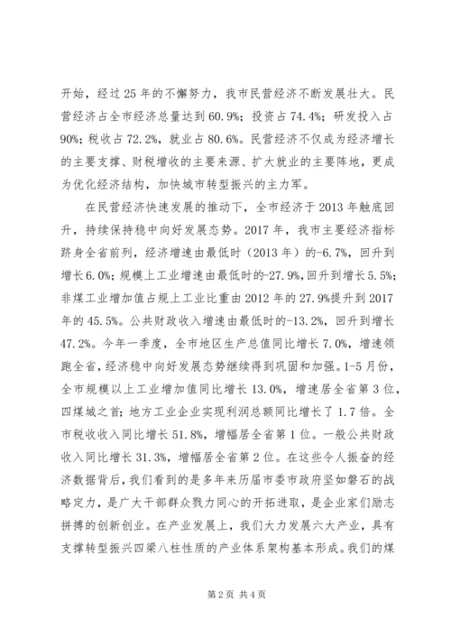 在全市加快民营经济发展大会上的讲话.docx