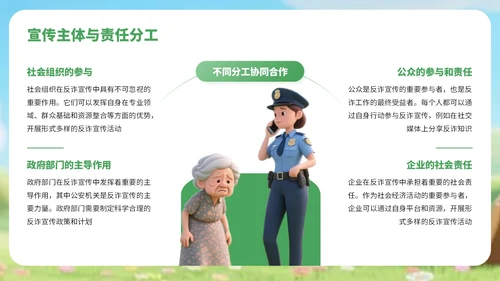 绿色3D风反对电信诈骗知识宣传PPT