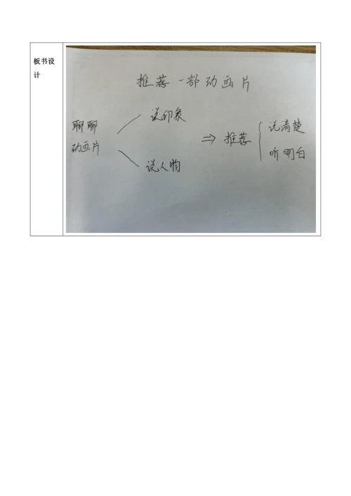 【大单元】统编版语文二下第八单元《口语交际：推荐一部动画片》 教学设计
