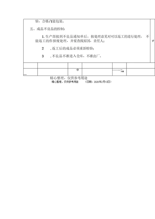 不良品管理制度