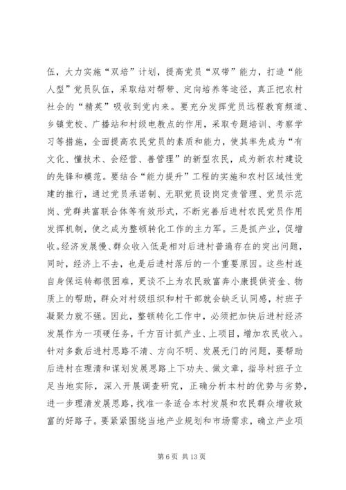 在全县相对后进村整顿转化工作动员会讲话.docx