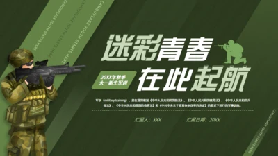 真人CS迷彩青春通用PPT模板