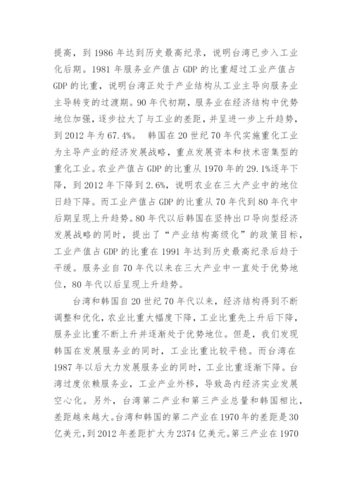 关于台湾与韩国经济发展的比较分析论文.docx