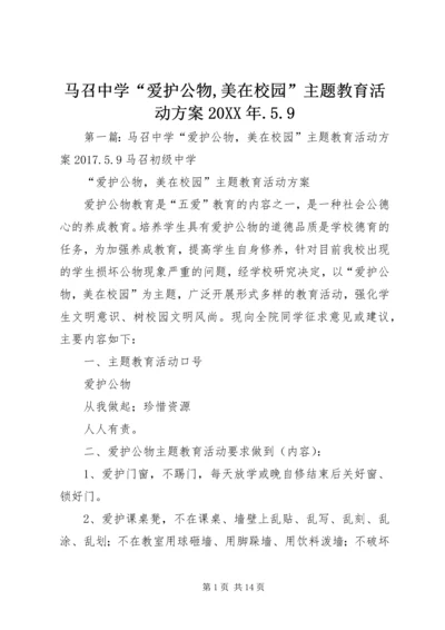 马召中学“爱护公物,美在校园”主题教育活动方案20XX年.docx