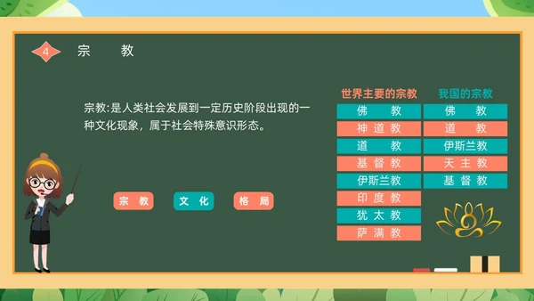 绿色黑板崇尚科学反邪教教育培训PPT
