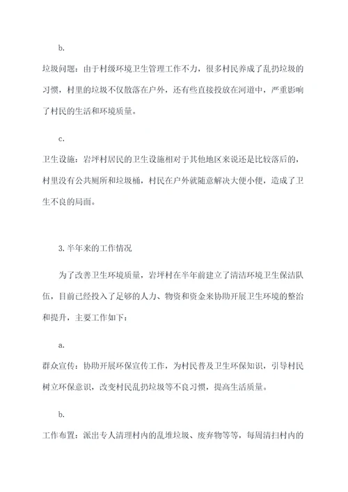 村级环境卫生半年工作总结