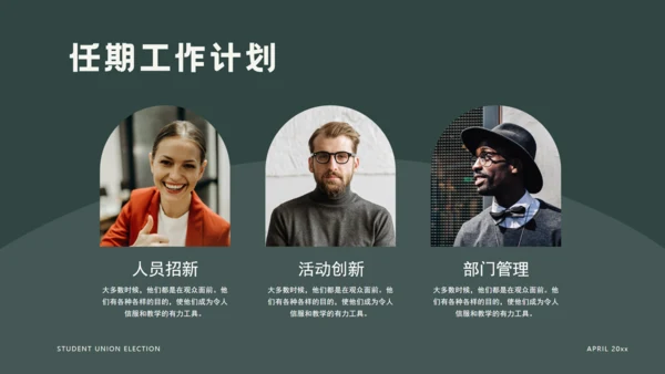 学生会干部竞选职业竞聘通用PPT模板