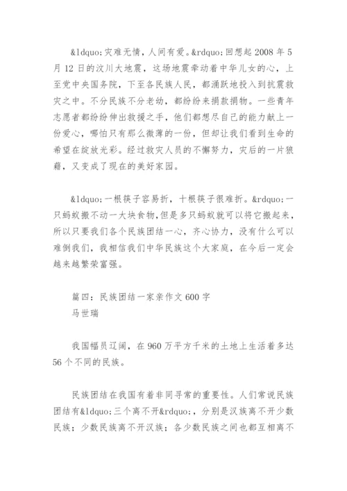 民族团结一家亲作文600字(精选4篇).docx