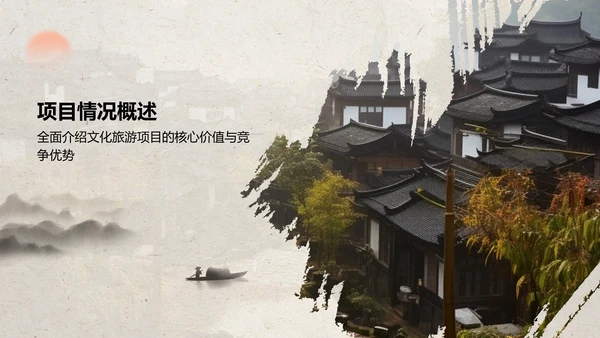 绿色复古风文化旅游商业计划书PPT模板