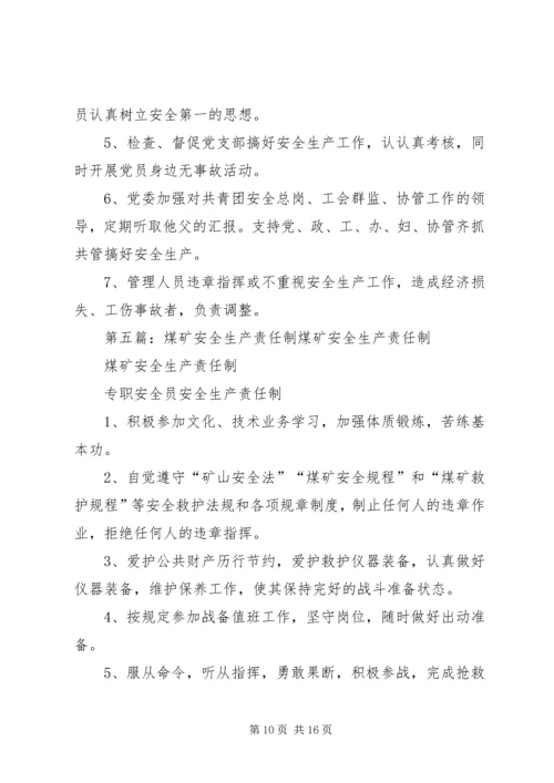 煤矿党委书记安全生产责任制5则范文.docx