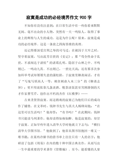 寂寞是成功的必经境界作文900字.docx