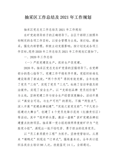 抽采区工作总结及2021年工作规划.docx