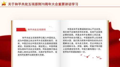 关于和平共处五项原则70周年大会重要讲话学习党课PPT课件