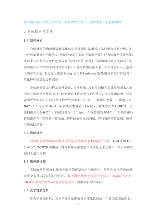 8733995_赵志远_纳米CeO2光催化性能的研究_赵志远毕业论文初稿-副本.docx
