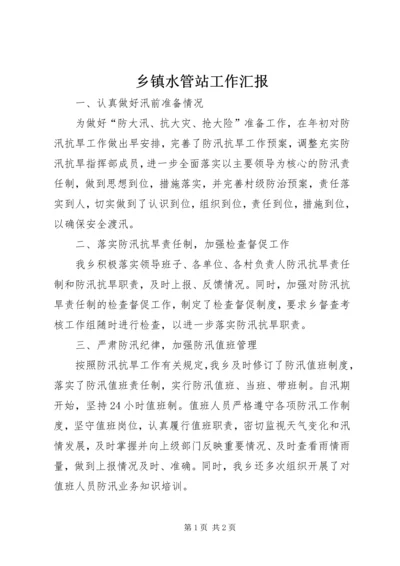 乡镇水管站工作汇报.docx