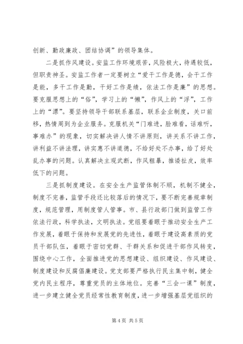 安监局党组理论学习报告.docx