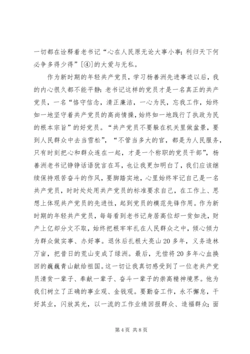 杨善洲：一棵群众中的雪松，观《杨善洲》有感.docx
