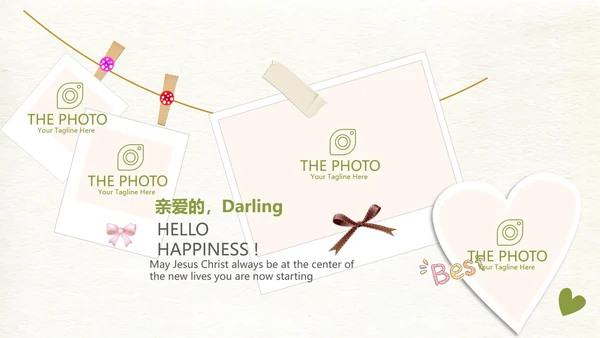 手绘小清新旅行电子相册PPT动态模板