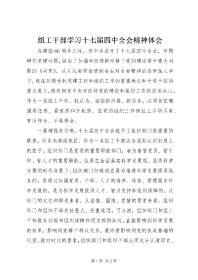 组工干部学习十七届四中全会精神体会.docx