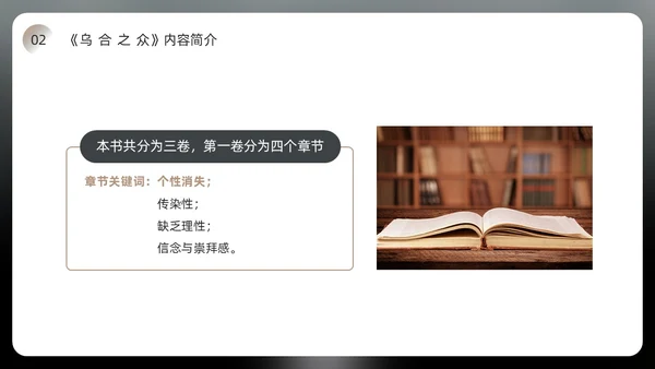 黑色简约风乌合之众读书分享会PPT模板