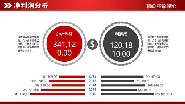 红色大气2019财务数据分析报告PPT
