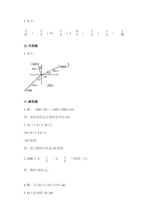 小学六年级上册数学期末测试卷及答案【各地真题】.docx