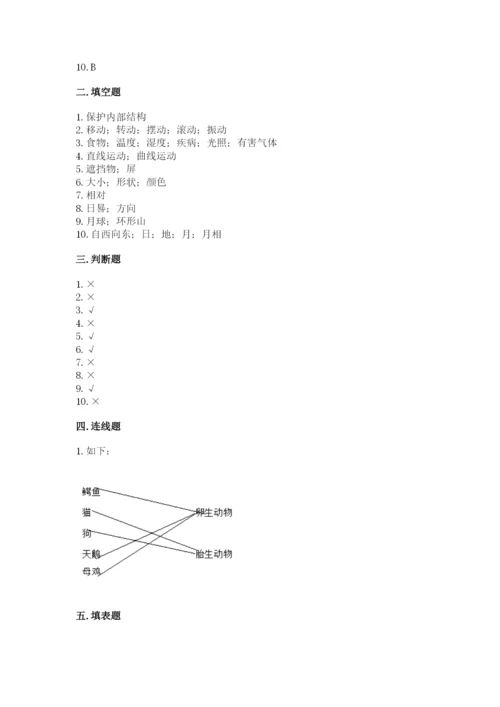 教科版三年级下册科学期末测试卷精品（全优）.docx