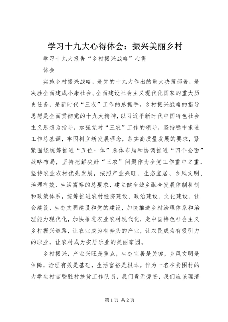 学习十九大心得体会：振兴美丽乡村_1 (2).docx