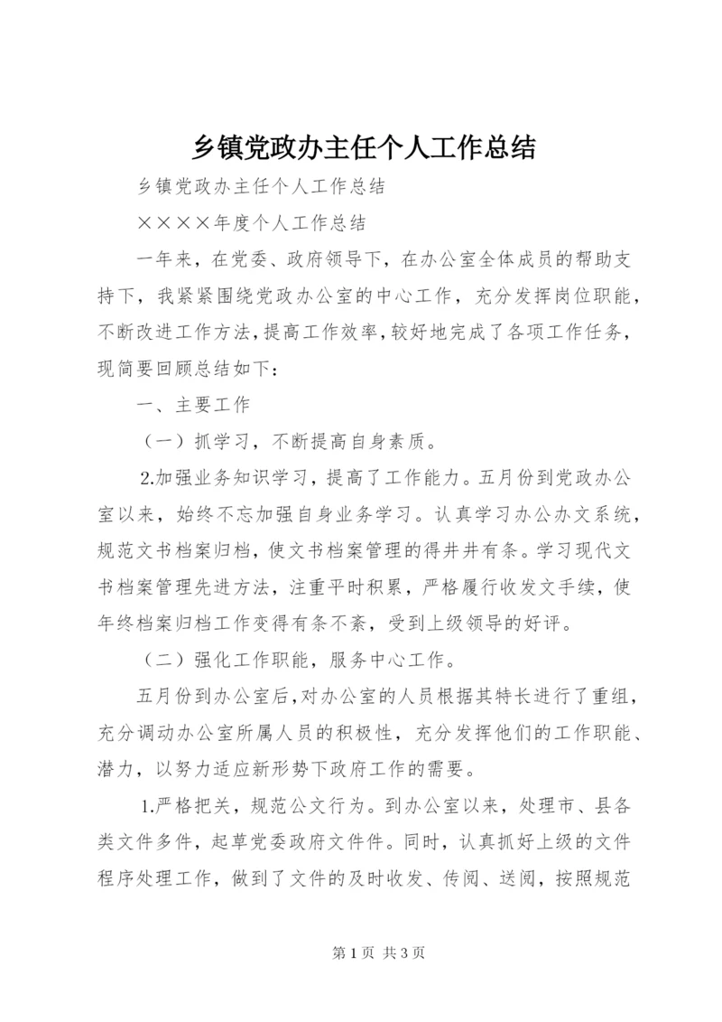 乡镇党政办主任个人工作总结 (6).docx