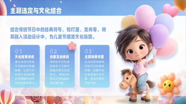 彩色3D风儿童节通用PPT模板
