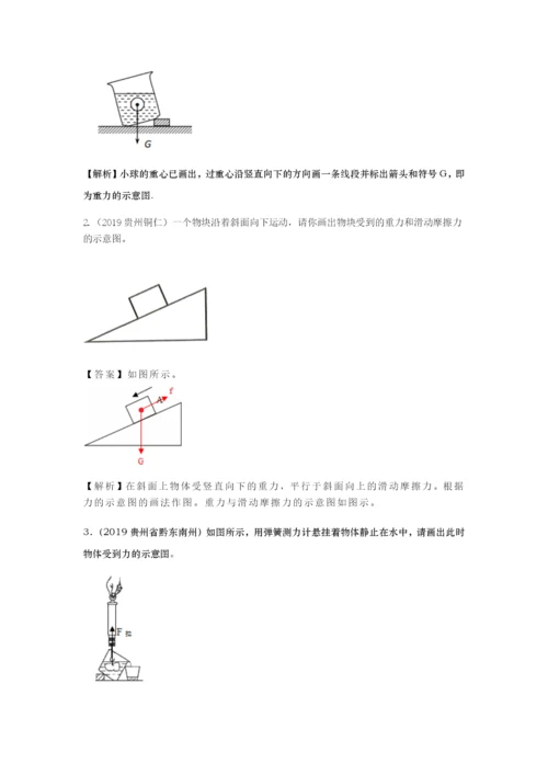 （备战2021）中考物理作图题必考10种类型学考练 专题05 力的示意图的作图题（含解析）.docx