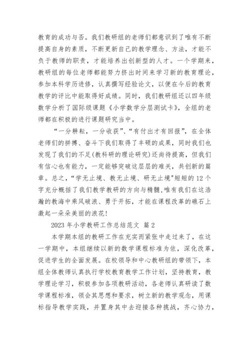 2023年小学教研工作总结范文.docx