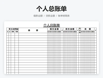 个人总账单