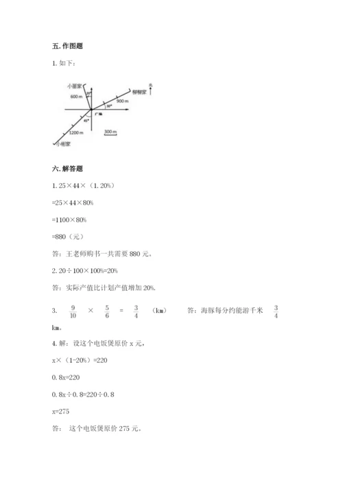 2022人教版六年级上册数学期末考试试卷【考点梳理】.docx