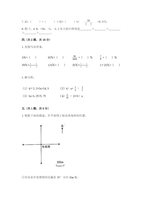 北师大版六年级数学下学期期末测试题含答案（突破训练）.docx