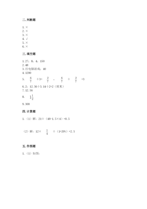 人教版六年级上册数学期末测试卷精品【考试直接用】.docx