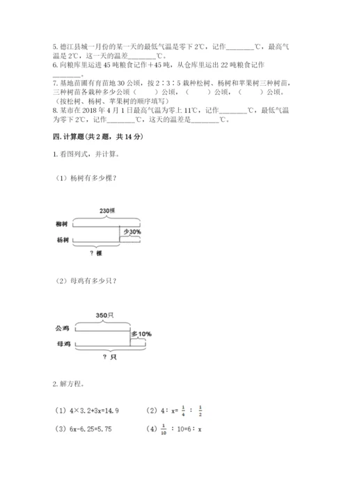 雅安市六年级下册数学期末测试卷精选.docx