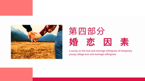 当代青年大学生婚恋意愿调查PPT模板
