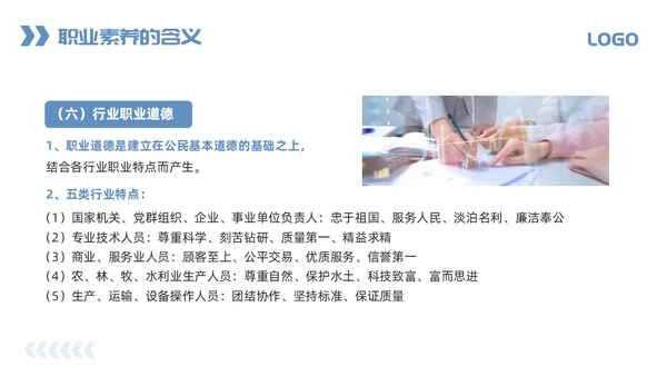 蓝色简约职业道德与职业素养PPT模板宣传PPT动态PPT