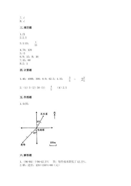 人教版六年级下册数学期末测试卷附参考答案（精练）.docx