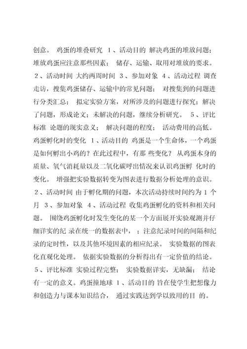 中小学校青少年科技教育活动方案