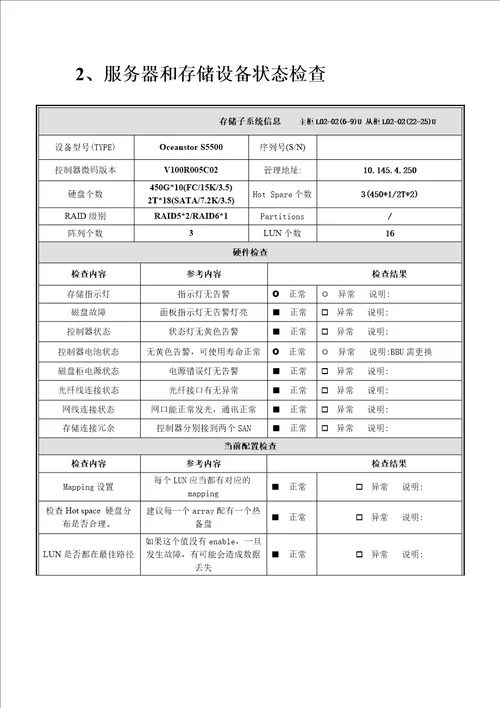 服务器存储网络设备巡检报告