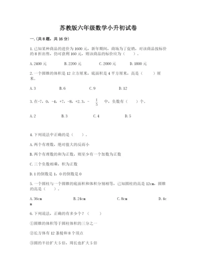 苏教版六年级数学小升初试卷加精品答案.docx