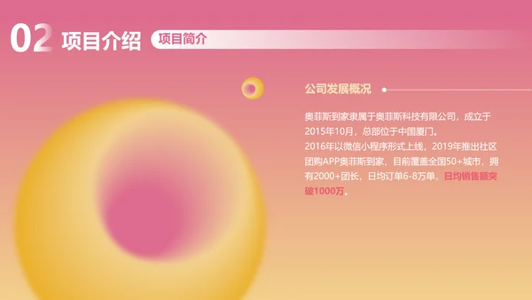 渐变风粉色社区团购商业计划书PPT套装
