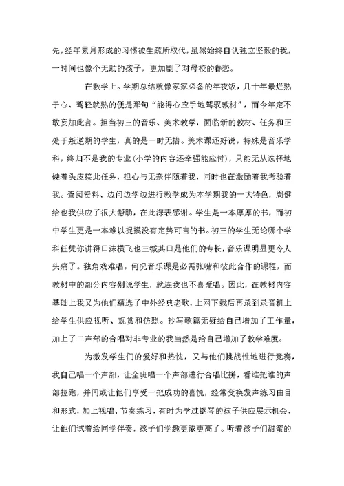 老师个人工作总结模板汇总九篇