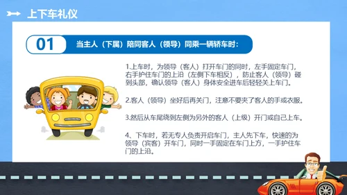 商务礼仪乘车礼仪培训通用PPT模板