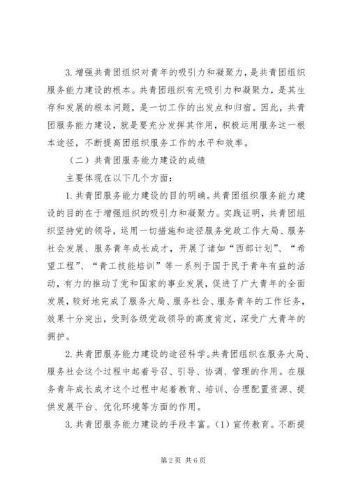 共青团服务建设工作调研.docx