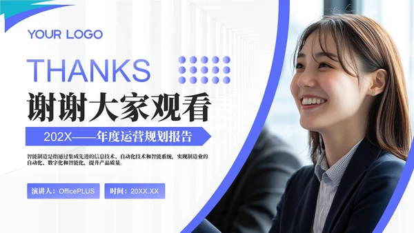 蓝色商务风运营效能持续优化年终总结PPT模板