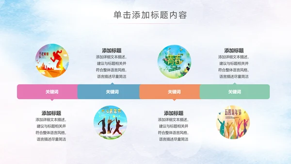 青春正能量五四青年节团委共青团PPT模板