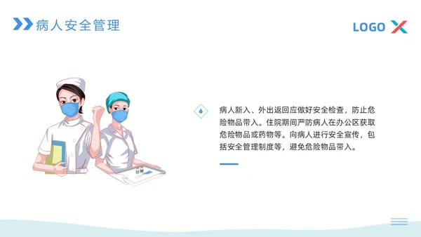 蓝粉色简约病区安全管理PPT模板宣传PPT动态PPT